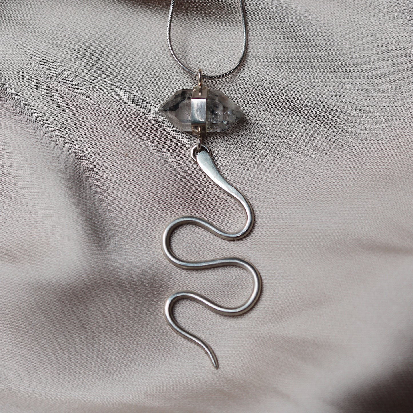 Naaga Necklace with Herkimer Diamond