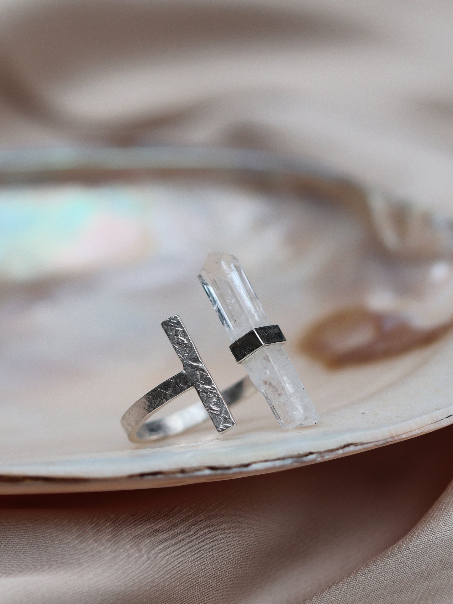 Citlali Opened Ring with Raw Danburite