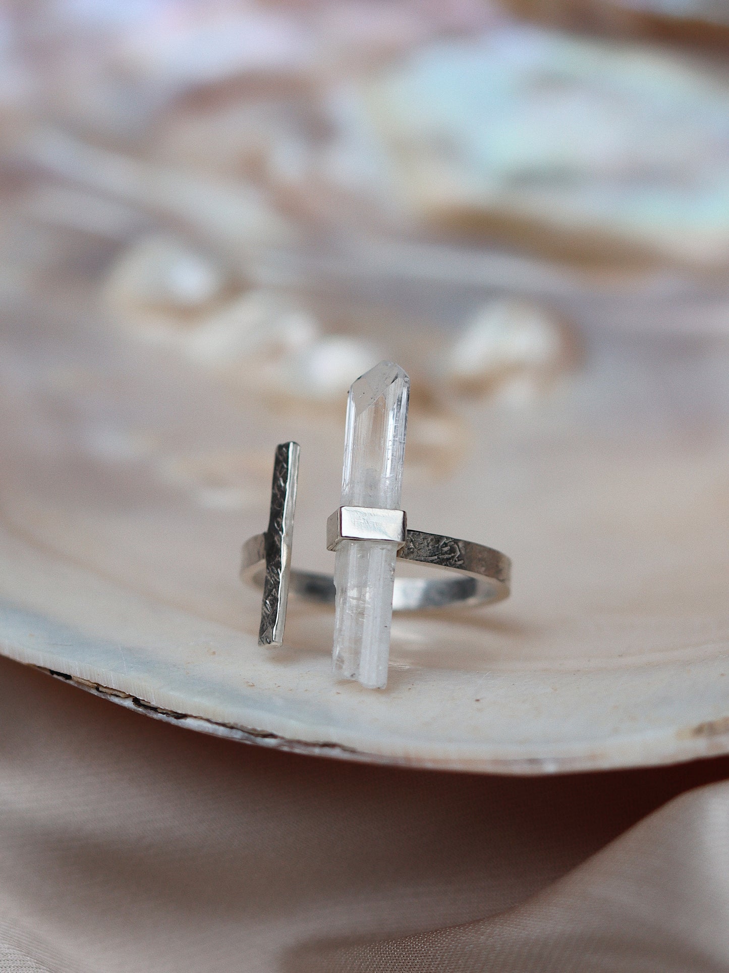 Citlali Opened Ring with Raw Danburite
