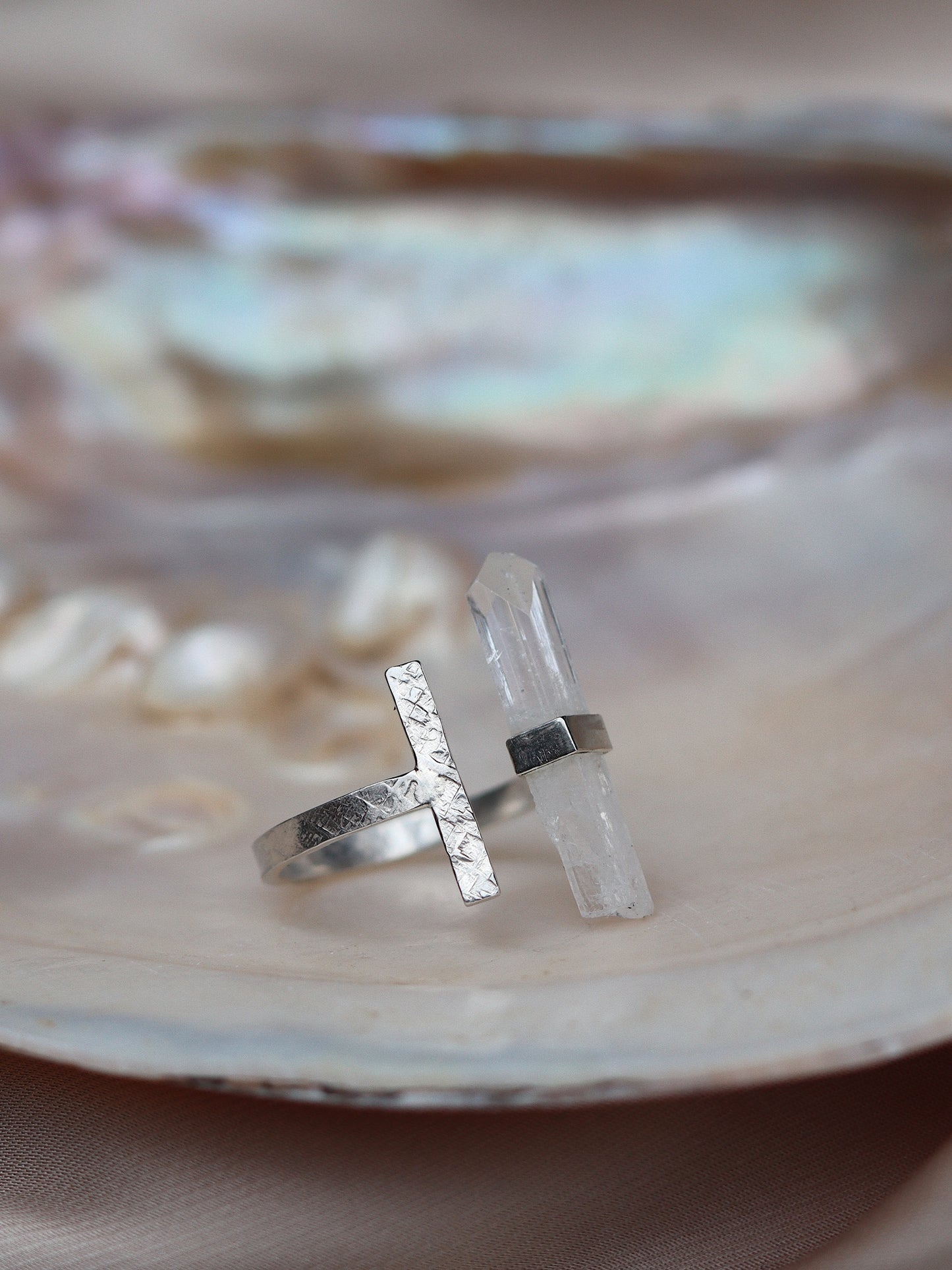 Citlali Opened Ring with Raw Danburite