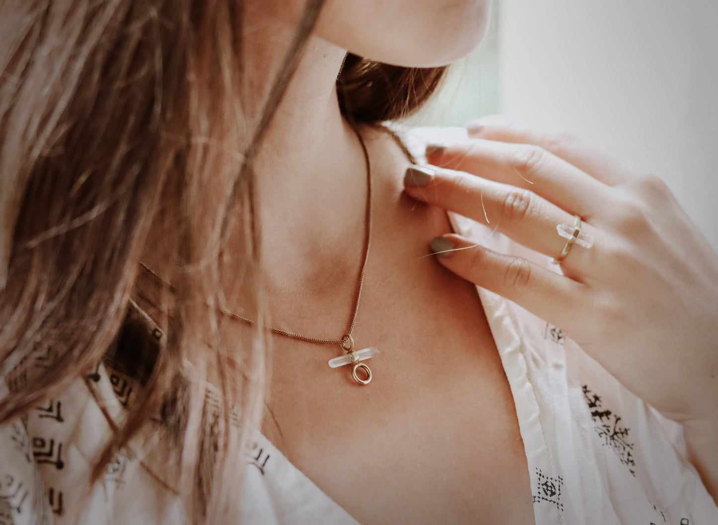 Reia Necklace with Clear Quartz