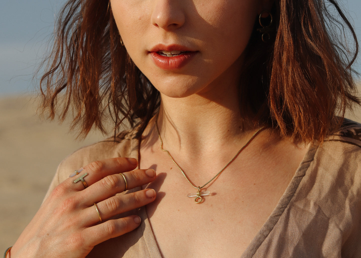 Reia Necklace with Clear Quartz