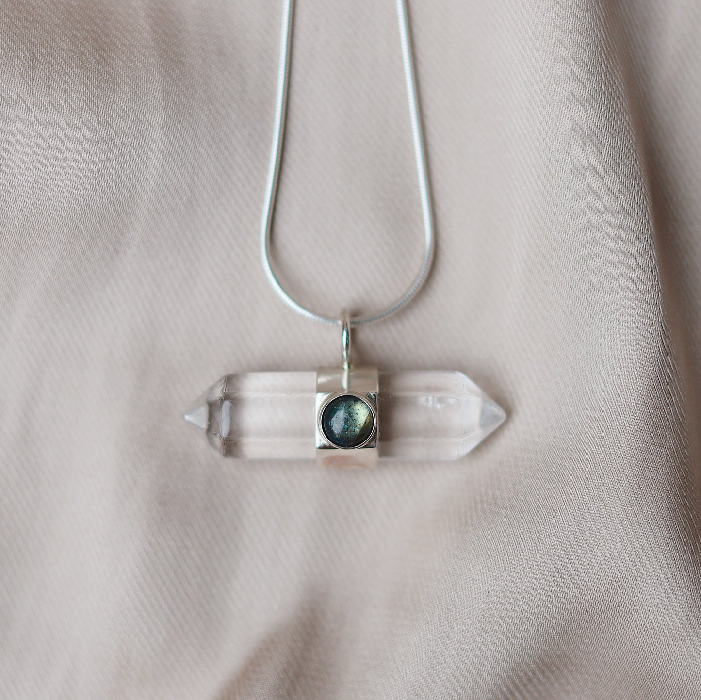 Ila Necklace with Labradorite and Clear Quartz