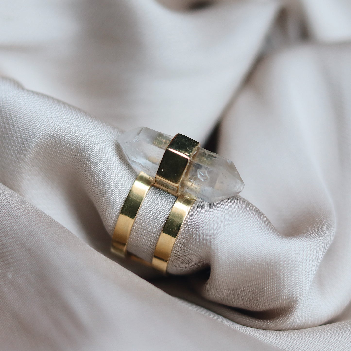 Ishta Ring with Herkimer Quartz Crystal