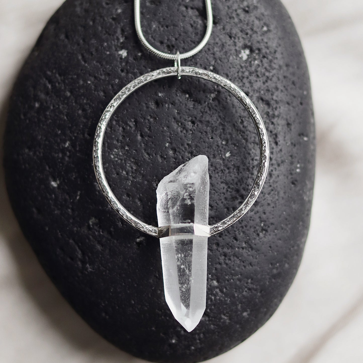 Citlali Necklace with Raw Clear Quartz