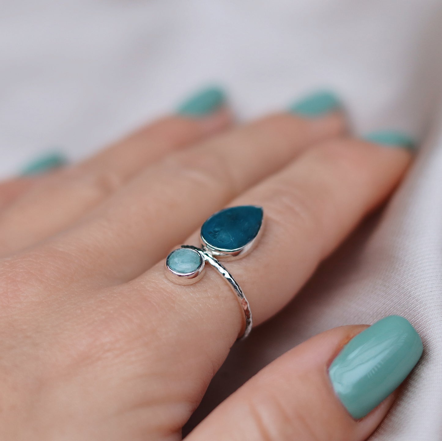 Isa Ring with Amazonite and Apatite