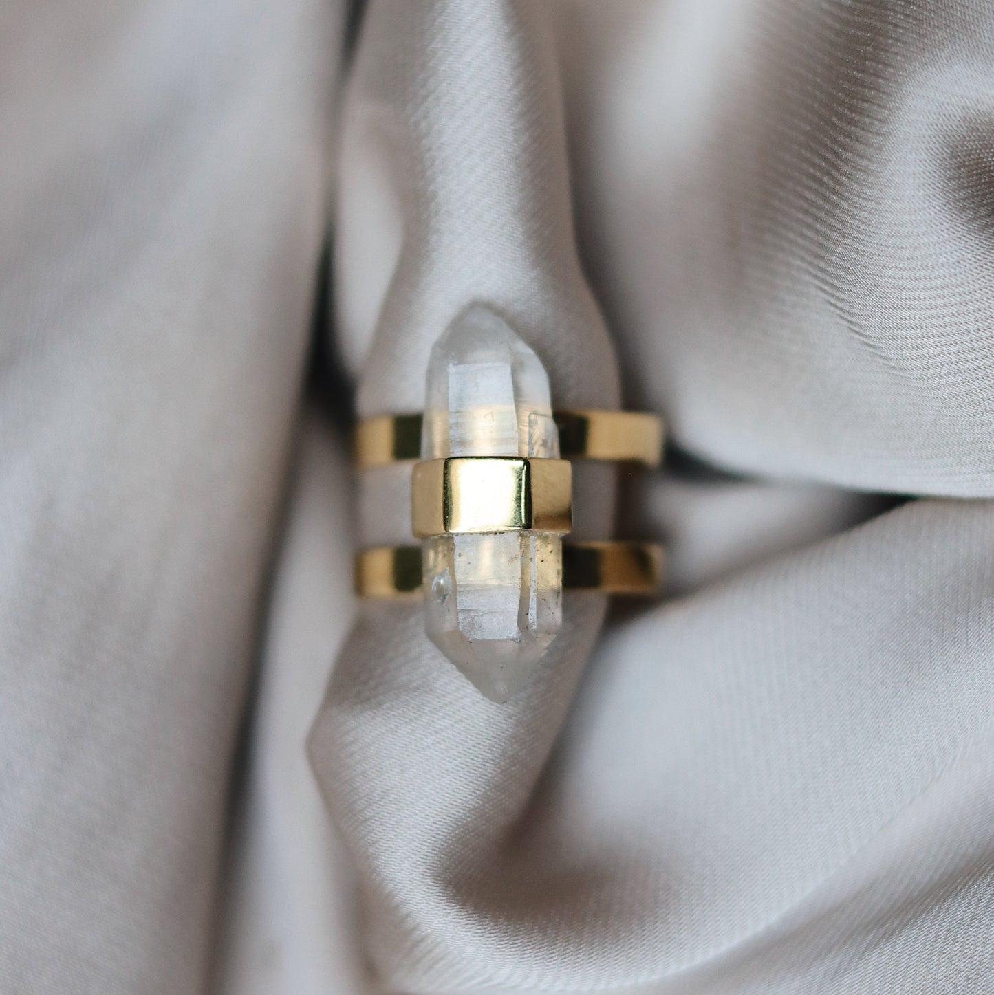 Ishta Ring with Herkimer Quartz Crystal