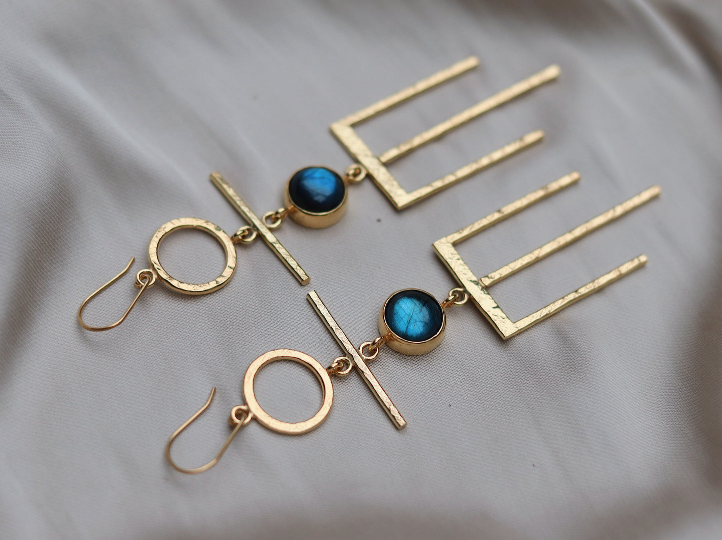 Hetaira Earrings with Labradorite