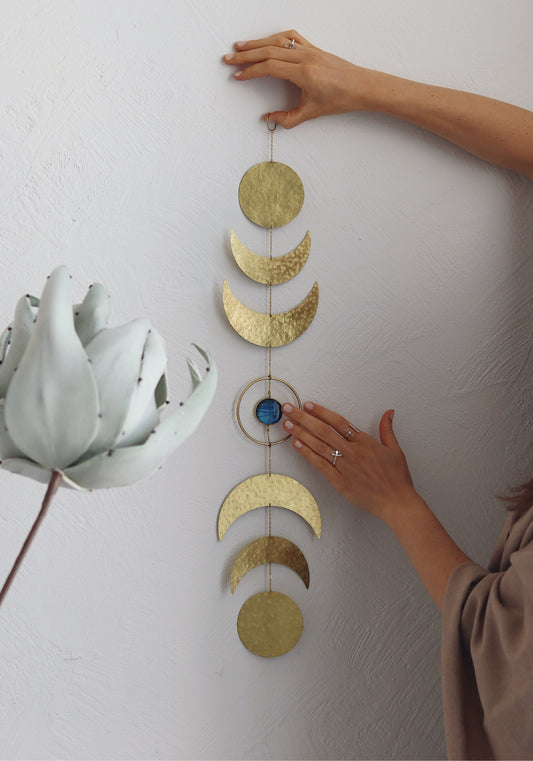 Moonphase Wall Hanging with Labradorite