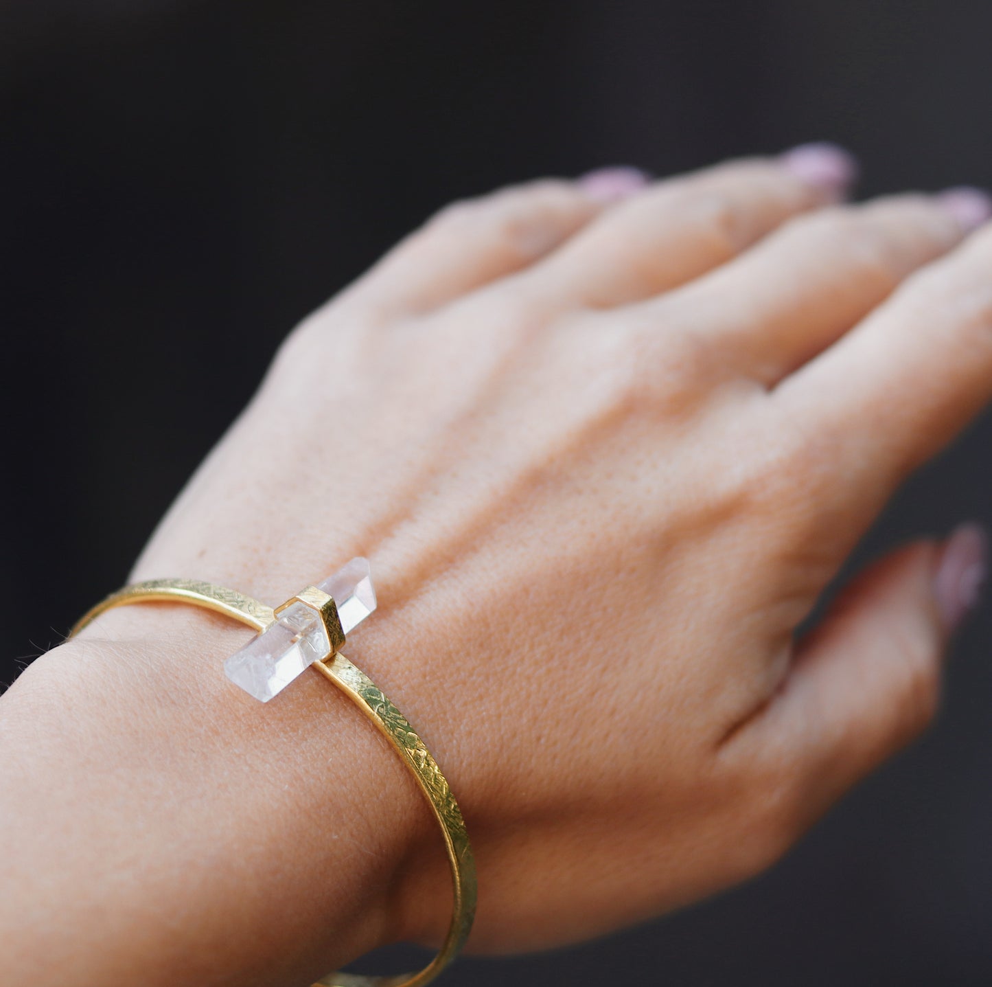 Citlali Cuff with Clear Quartz