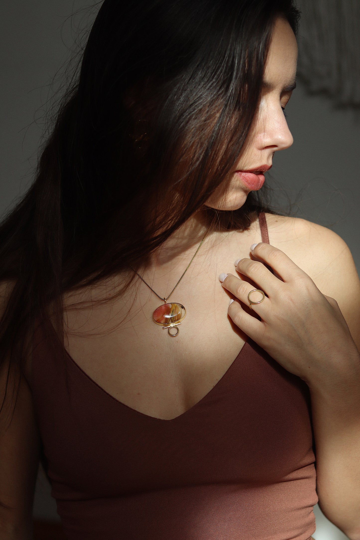 Indah Necklace with Cherry Quartz