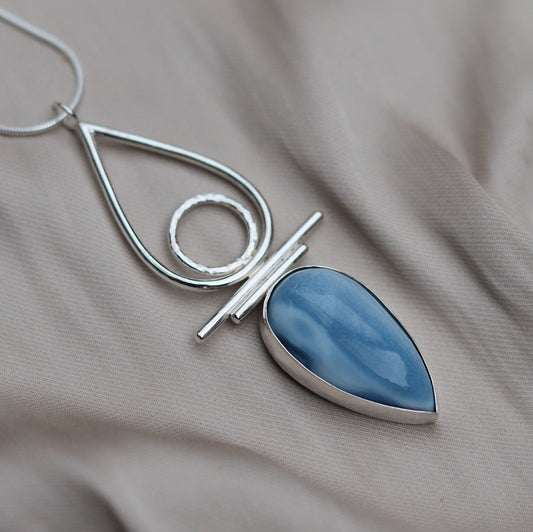 Reine Necklace with Peruvian Blue Opal