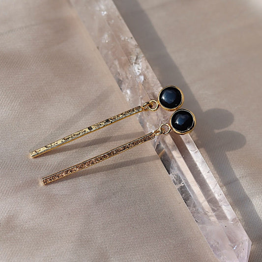 Taurite Earrings with Onyx