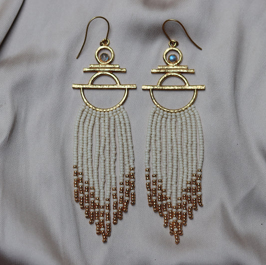 Earrings with Moonstone and Beads