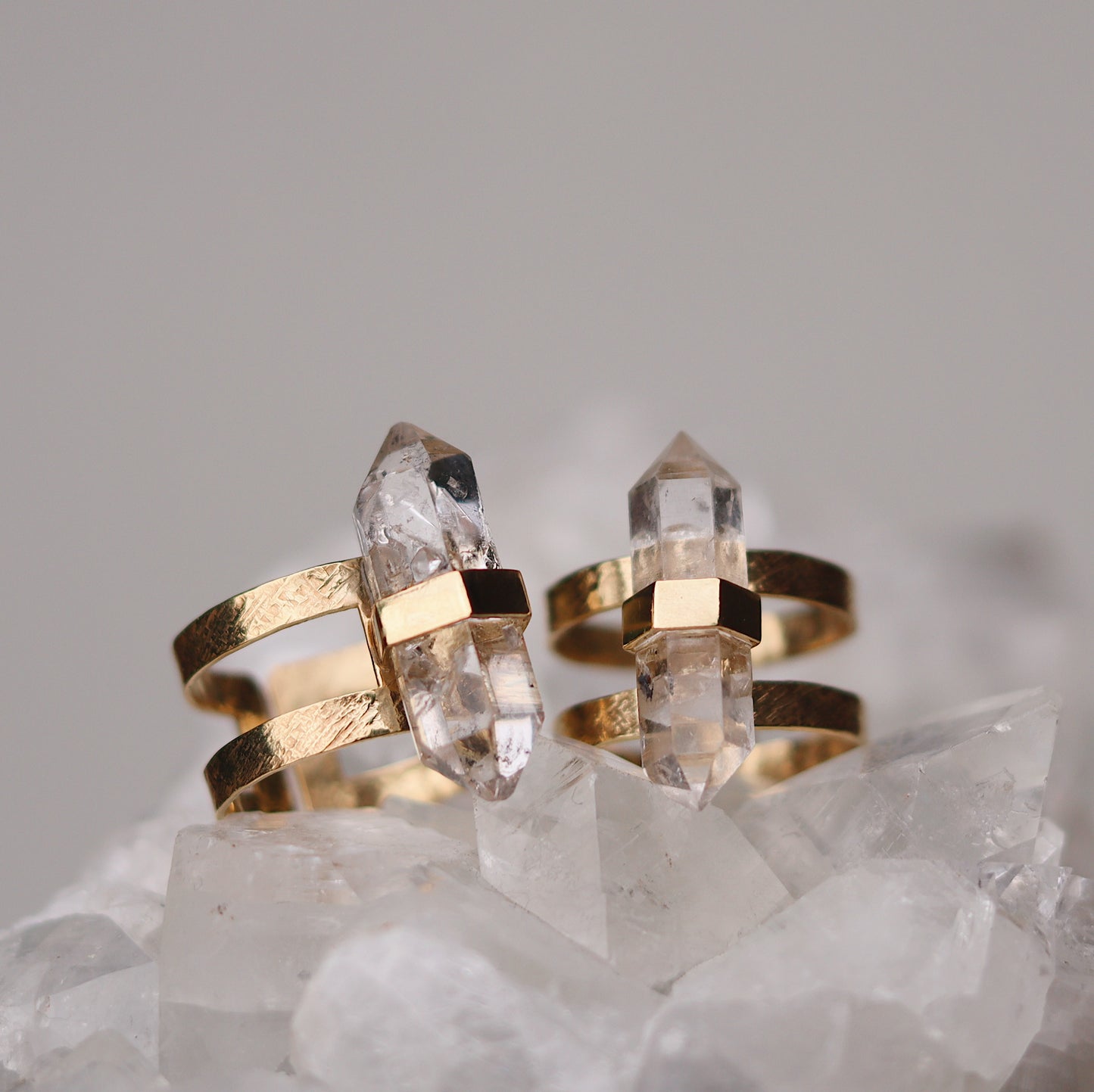 Ishta Ring with Herkimer Quartz Crystal