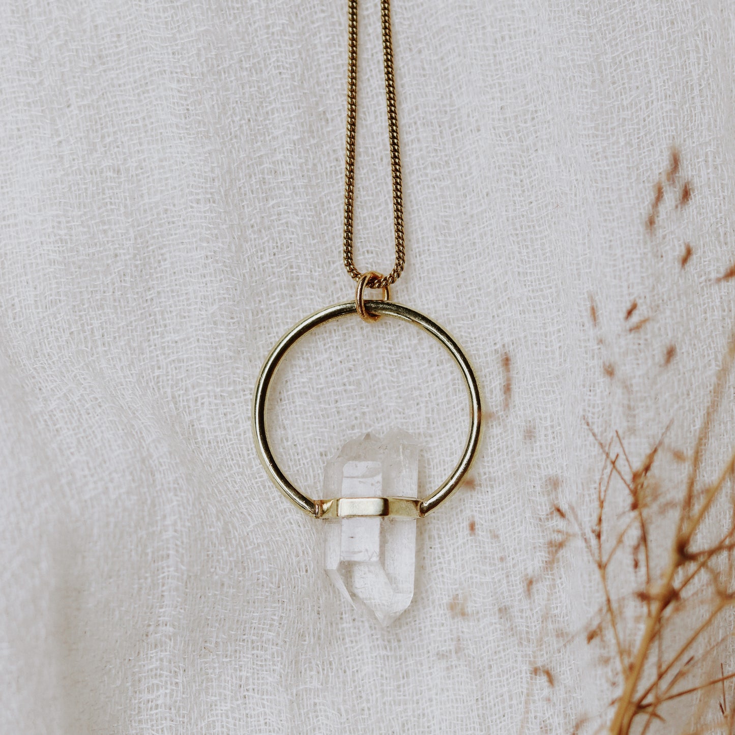 Citlali Necklace with Raw Clear Quartz