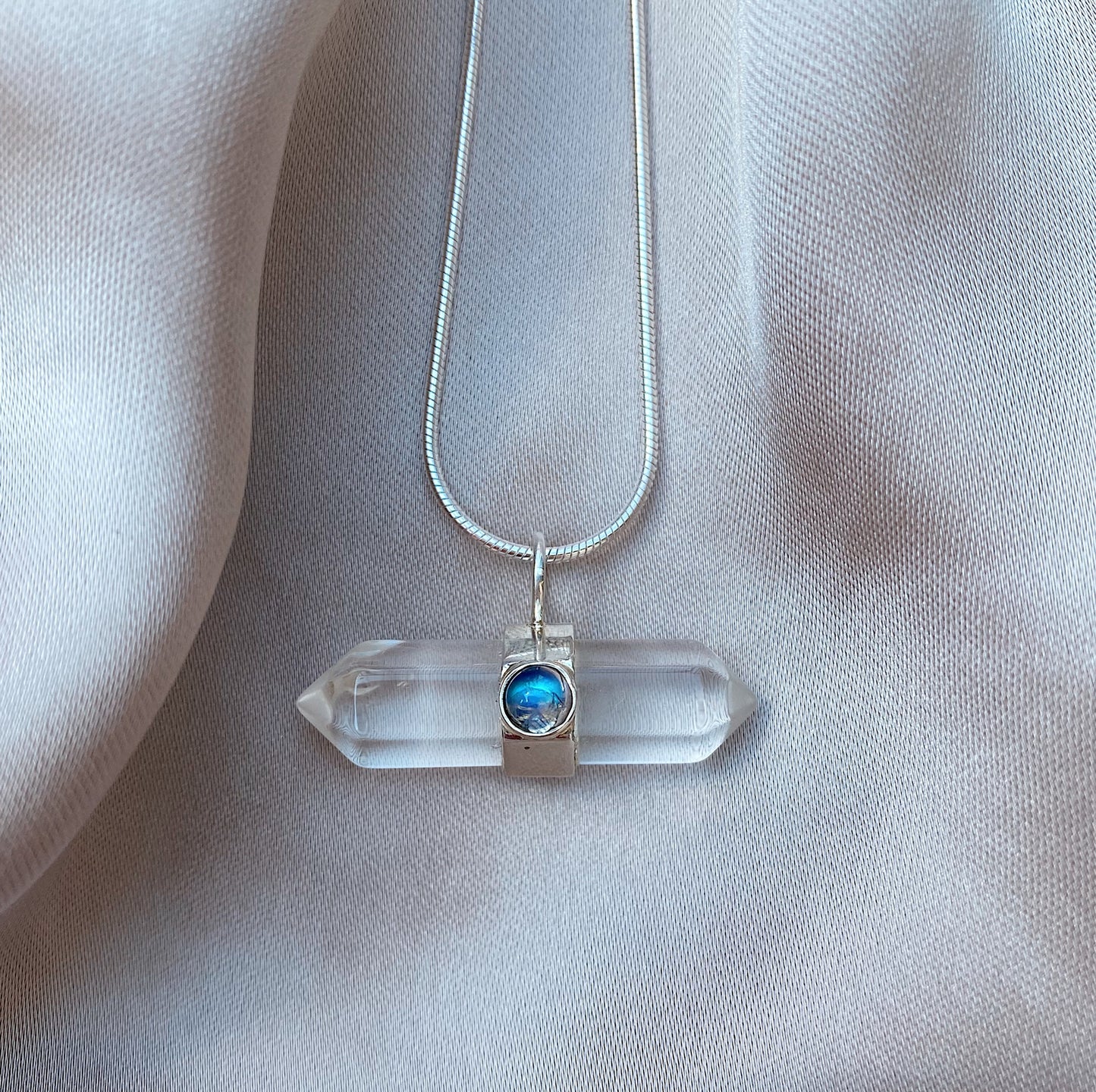 Ila Necklace with Moonstone and Clear Quartz