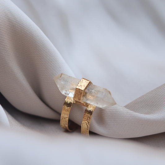 Ishta Ring with Herkimer Quartz Crystal