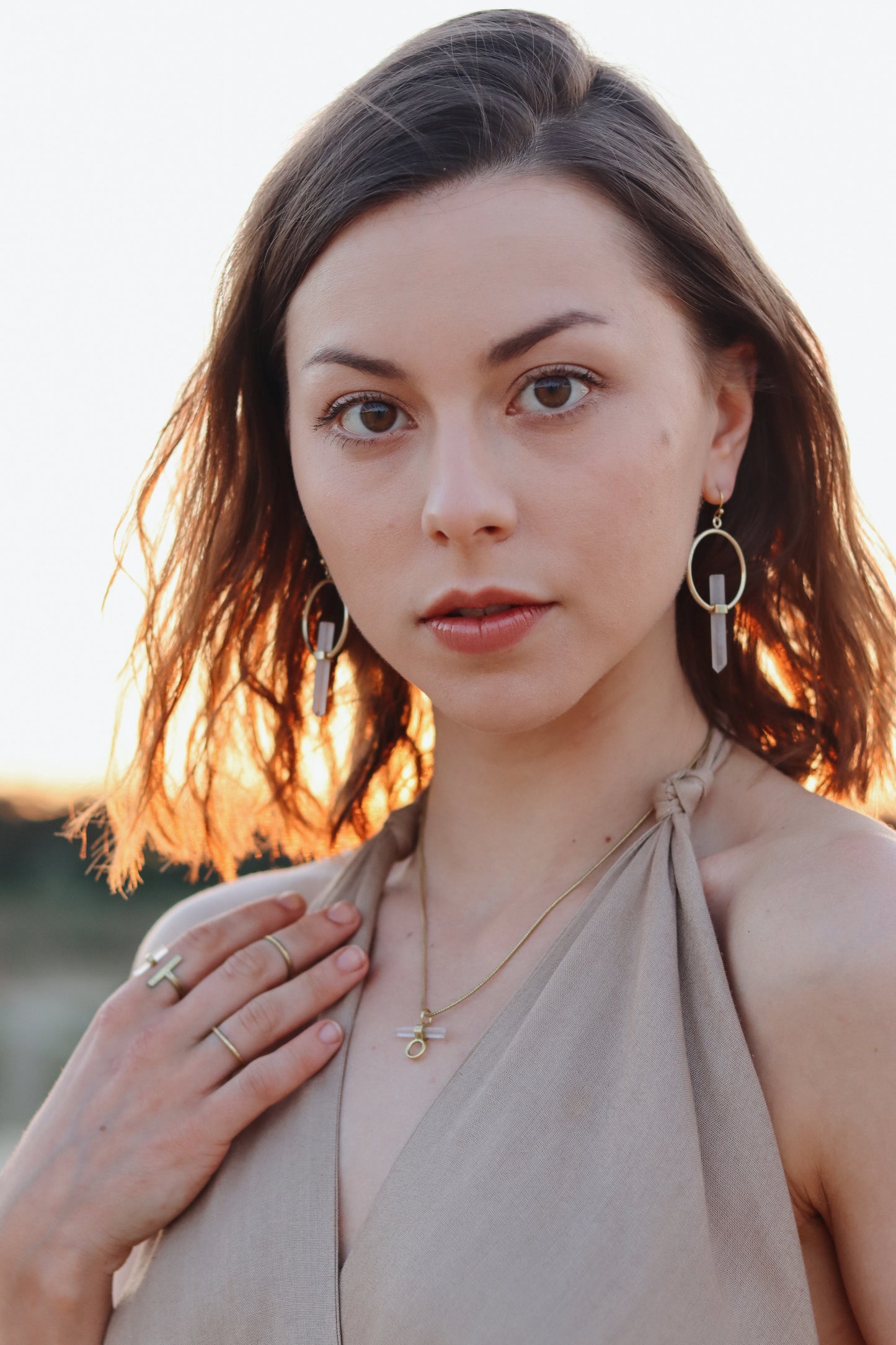 Reia Necklace with Clear Quartz