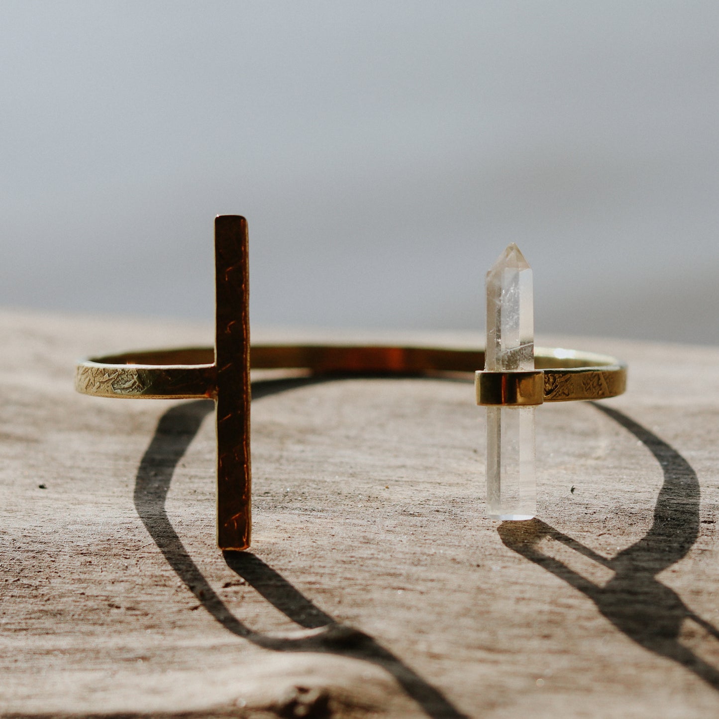 Citlali Opened Cuff with Clear Quartz