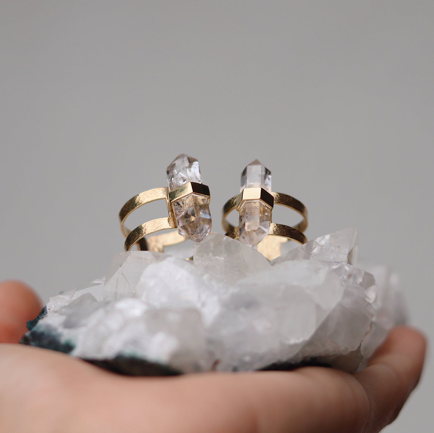 Ishta Ring with Herkimer Quartz Crystal