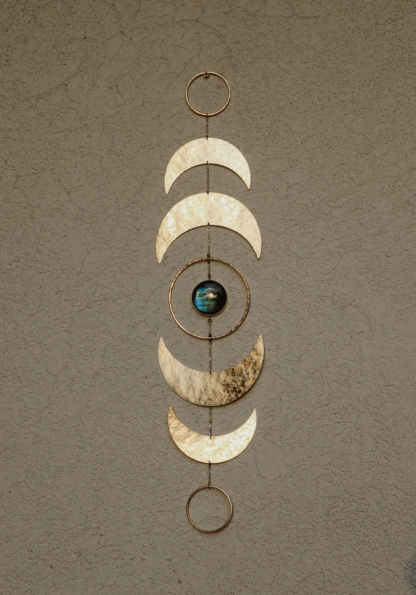 Moonphase Wall Hanging with Labradorite